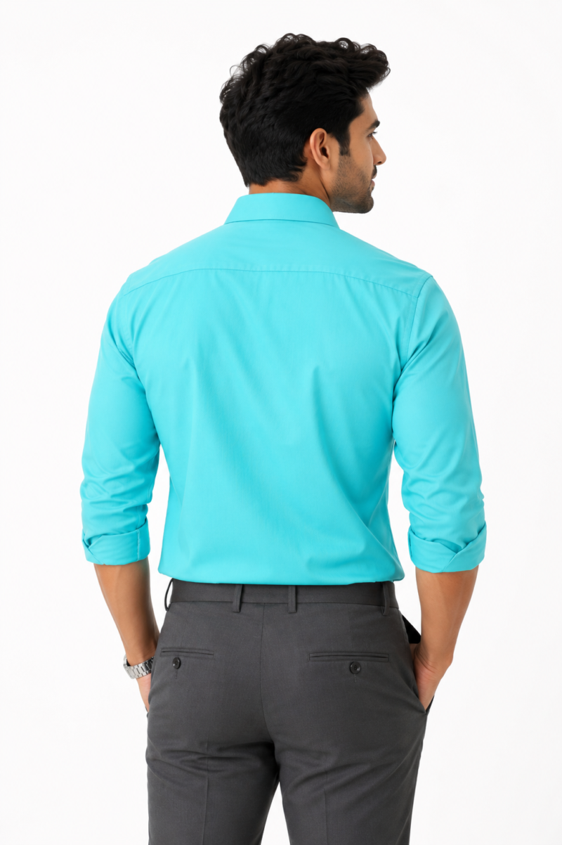 Best1 Sky blue Cotton Shirt for Men - The Skylark Premium