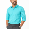 Best1 Sky blue Cotton Shirt for Men - The Skylark Premium