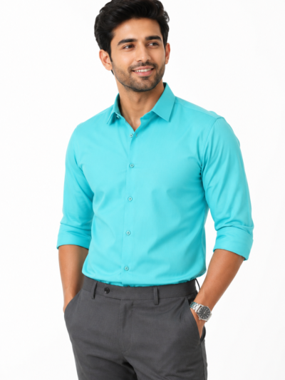 Best1 Sky blue Cotton Shirt for Men - The Skylark Premium