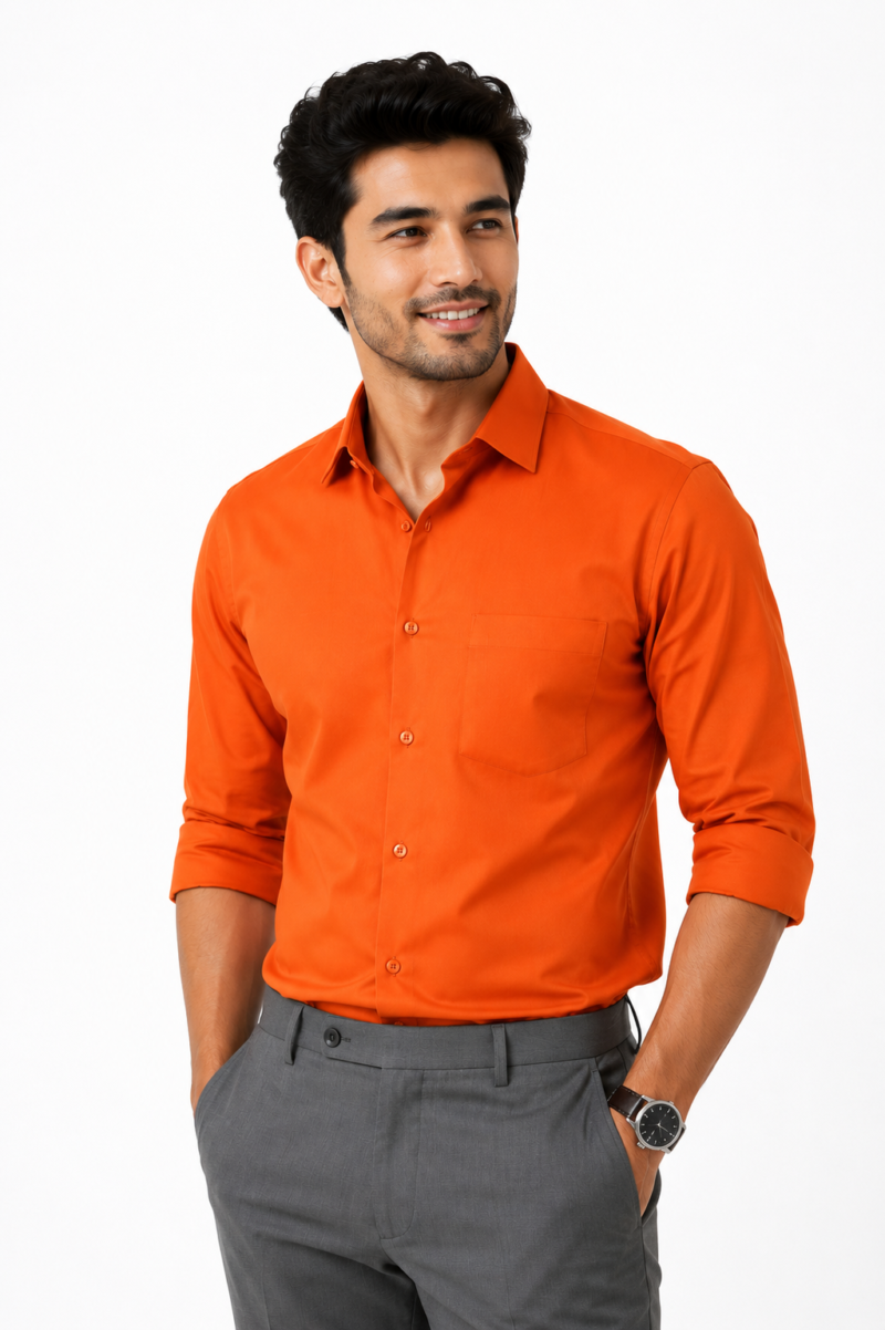 11Best Orenge Slim Fit Cotton Shirt for men India