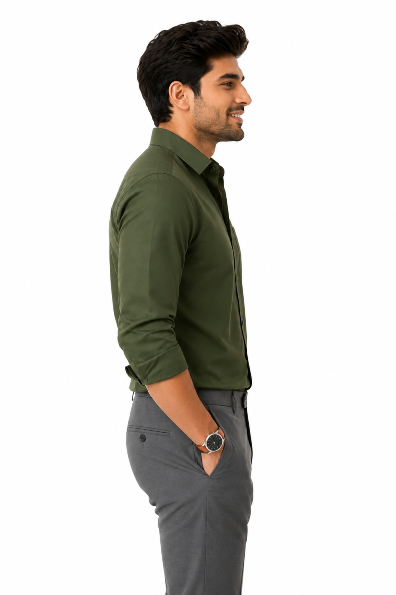 Olive Green Premium Shirt For Men