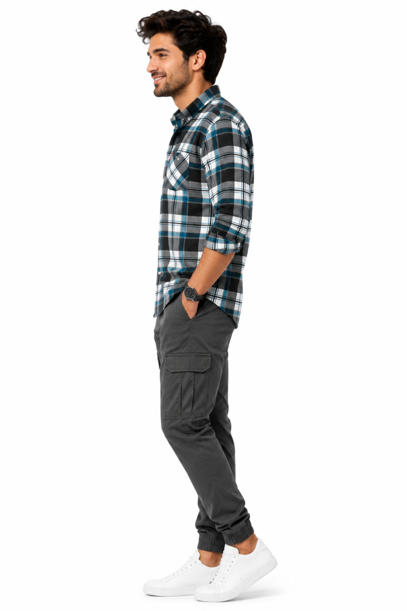 Blue Checkered Formal Shirt for Men