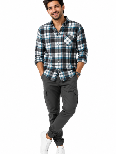 Blue Checkered Formal Shirt for Men