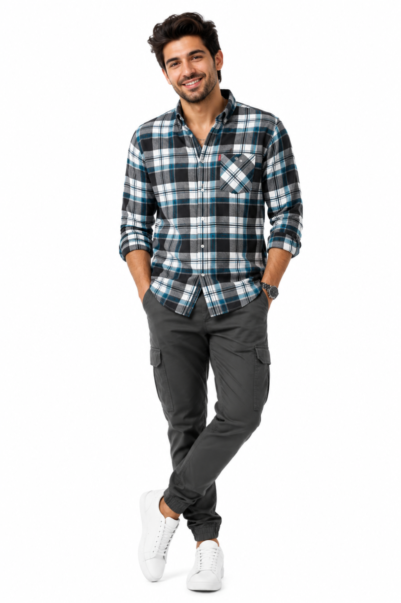 Blue Checkered Formal Shirt for Men