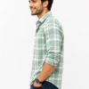 Best Cotton Formal Green Check Shirt For Men skylark Premium