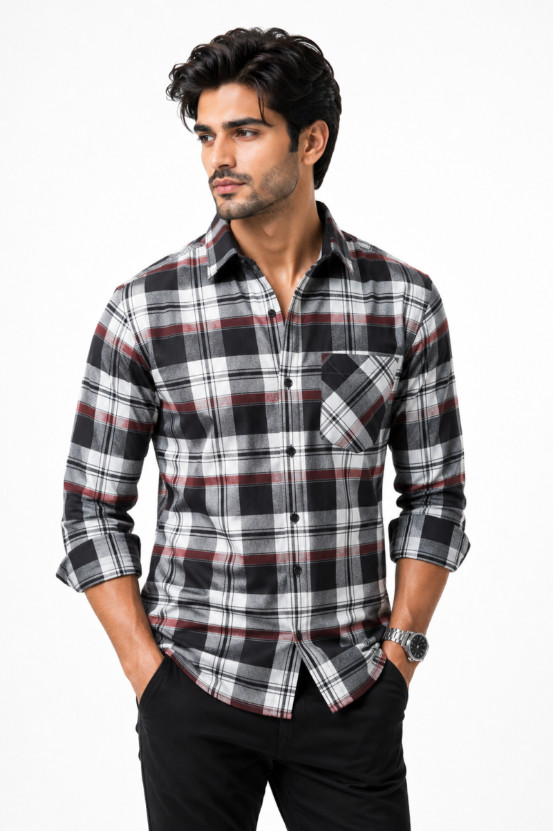 Top1 Checkered Formal Shirt for Men | The Skylark Premium