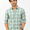 1 Best Cotton Formal Green Check Shirt For Men