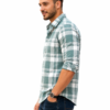 1 Best Cotton Formal Green Check Shirt For Men