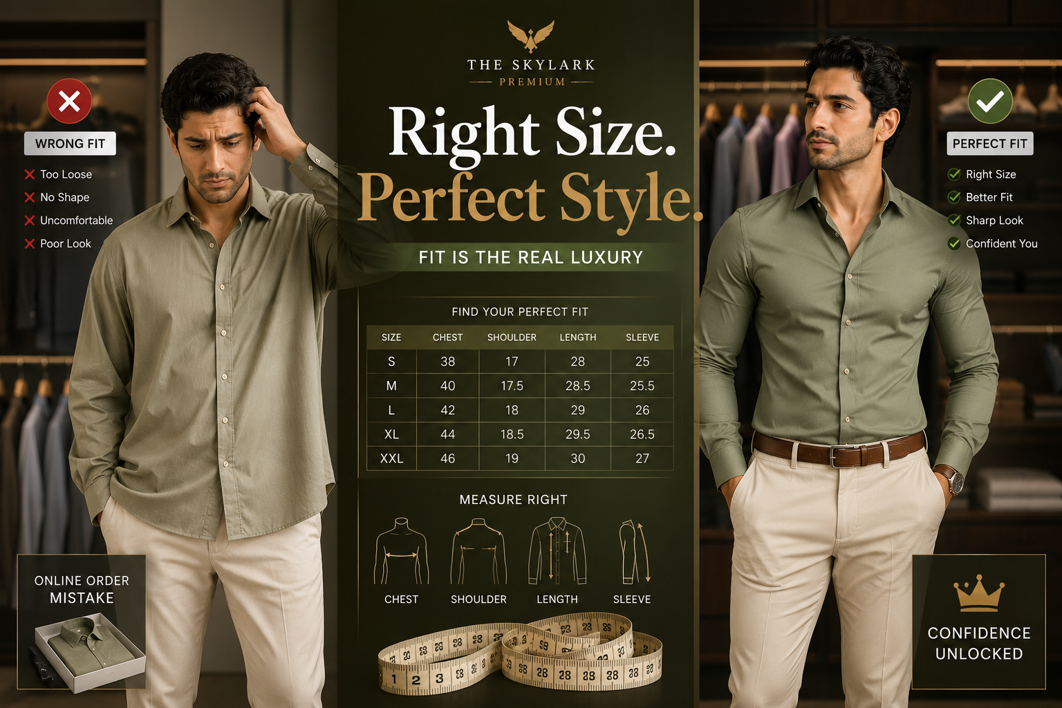 How do I choose the right shirt size online