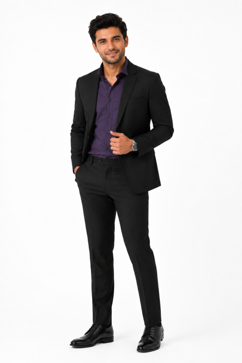 Navi Blue Pure Cotton Formal Shirt For Men Skylark Premium