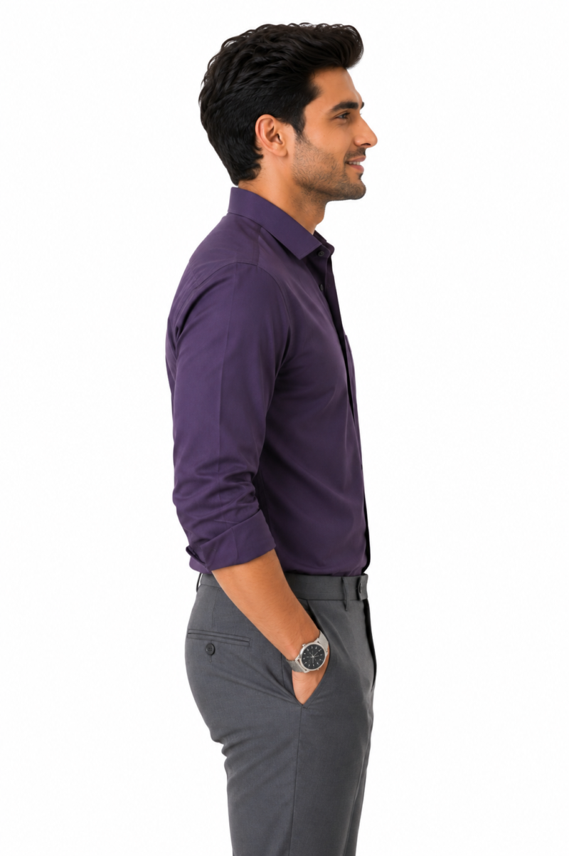 Navi Blue Pure Cotton Formal Shirt For Men Skylark Premium