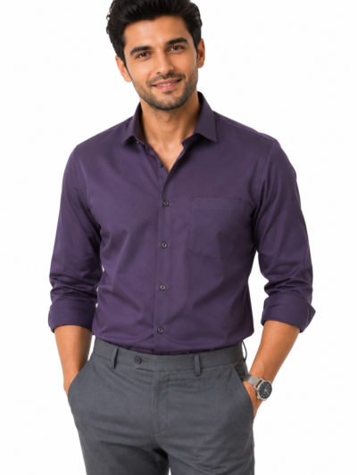 Navi Blue Pure Cotton Formal Shirt For Men Skylark Premium