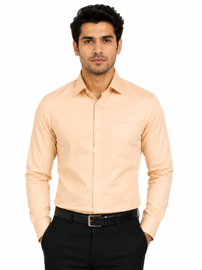 100% Pure Cotton Luxury Peach Formal Cotton Shirt for Men