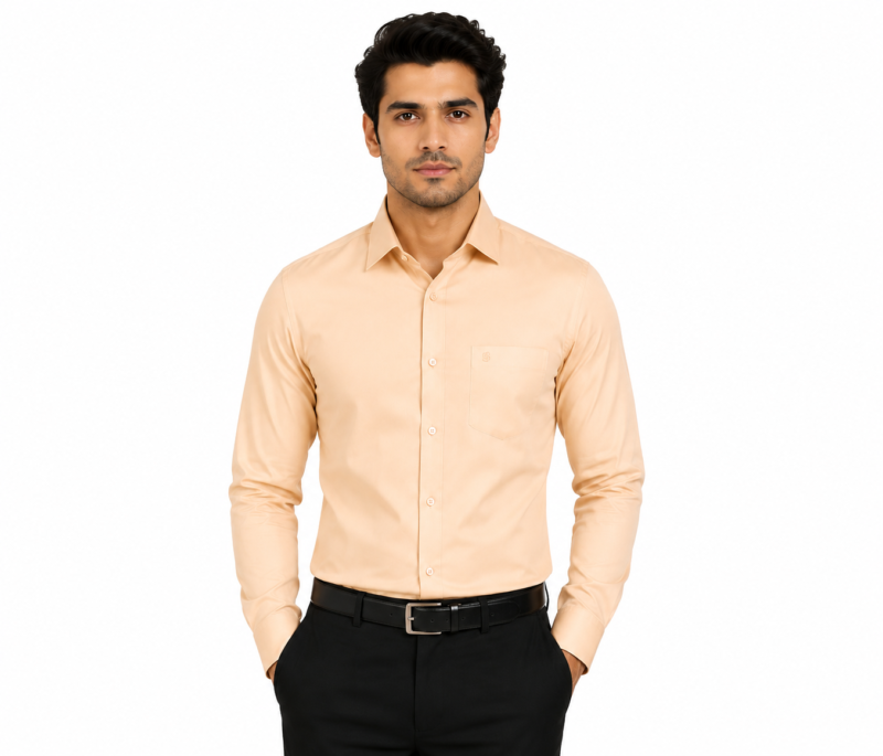 100% Pure Cotton Luxury Peach Formal Cotton Shirt for Men