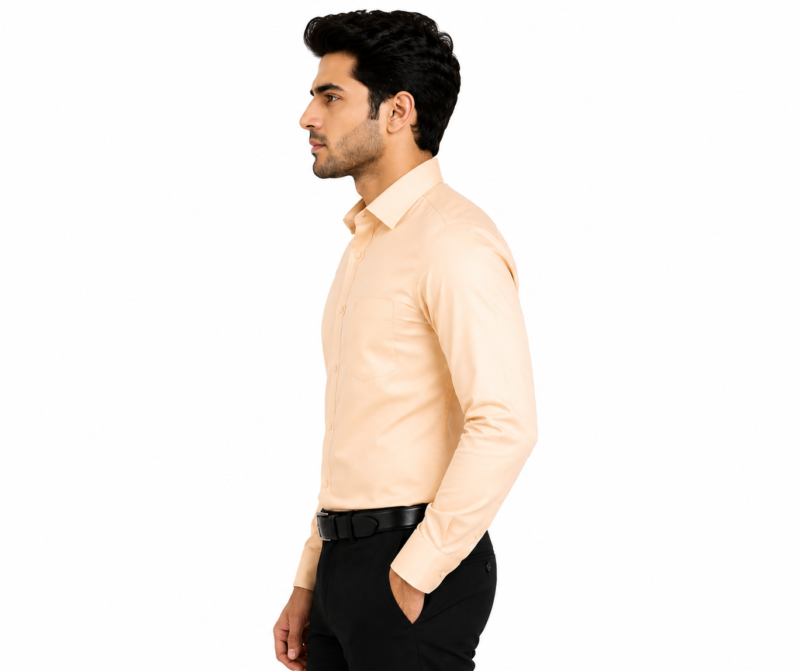 100% Pure Cotton Luxury Peach Formal Cotton Shirt for Men