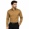 100% Pure Cotton Classic Brown Cotton Office Wear Shirt
