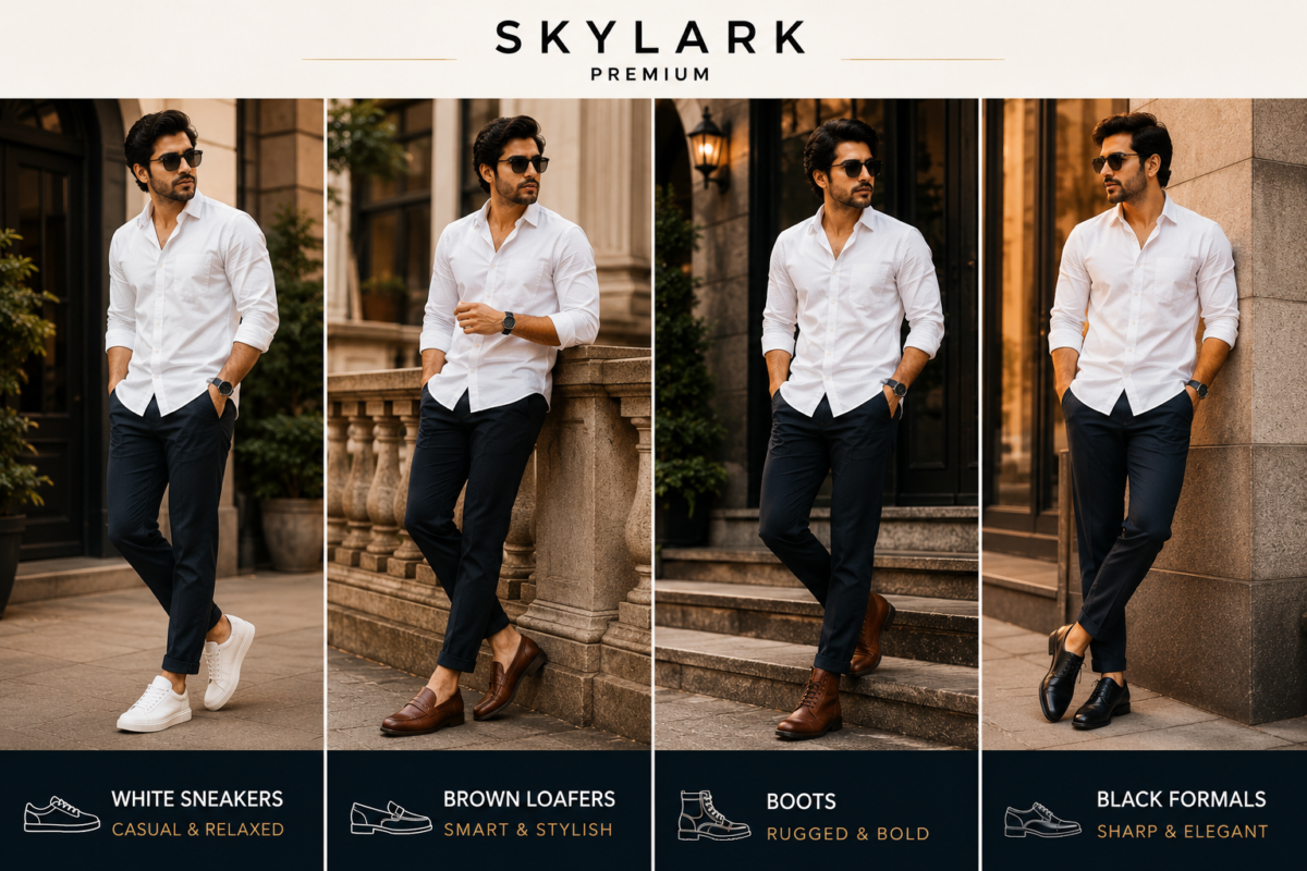 Different shoe styles that change men's outfit appearance