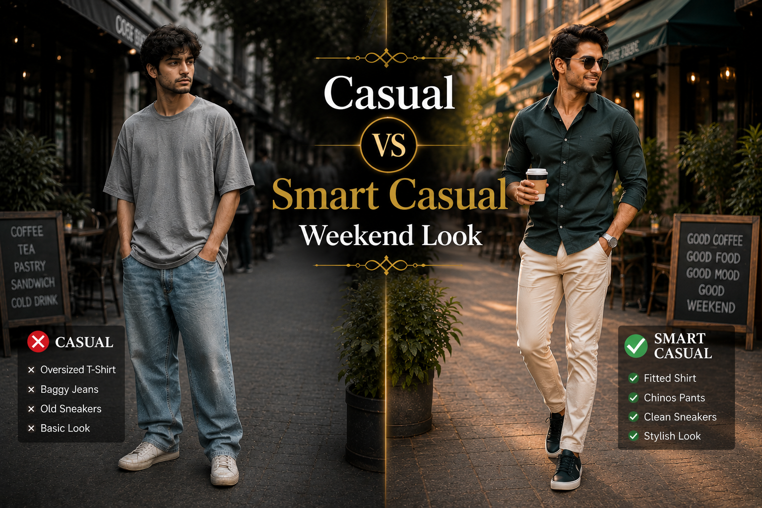 Casual vs Smart Casual Weekend Look