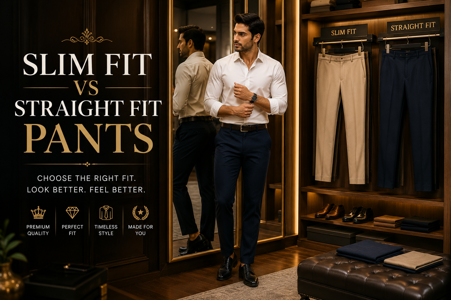 Slim Fit vs Straight Fit Pants
