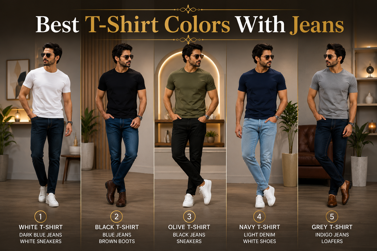 Best T-Shirt Colors with Blue Jeans