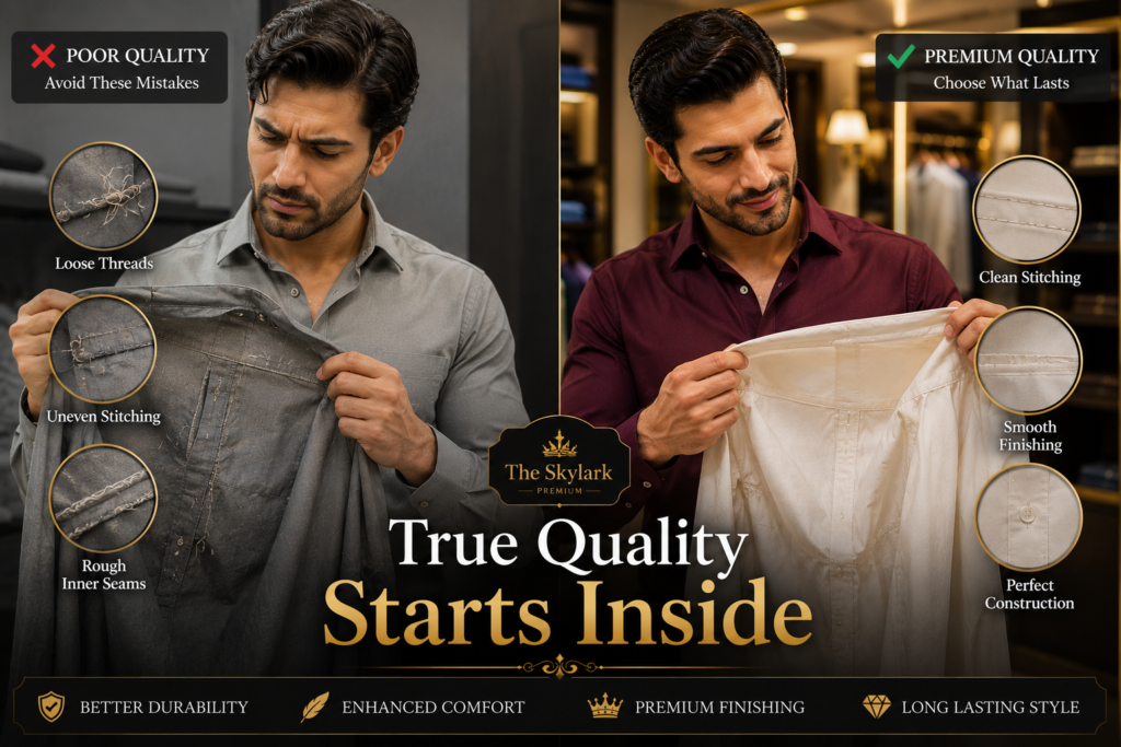 Shirt stitching inside se check karni chahiye