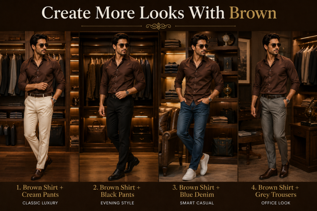 Brown Shirt Formal Combination 💼