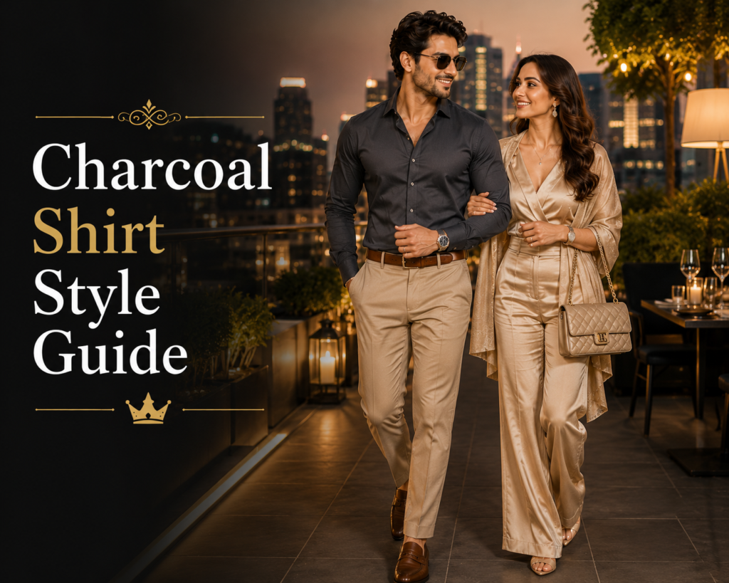 Charcoal Shirt with Beige Pants Combination 🤎🩶