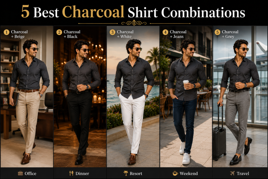 Charcoal Shirt Combination for Men 🩶