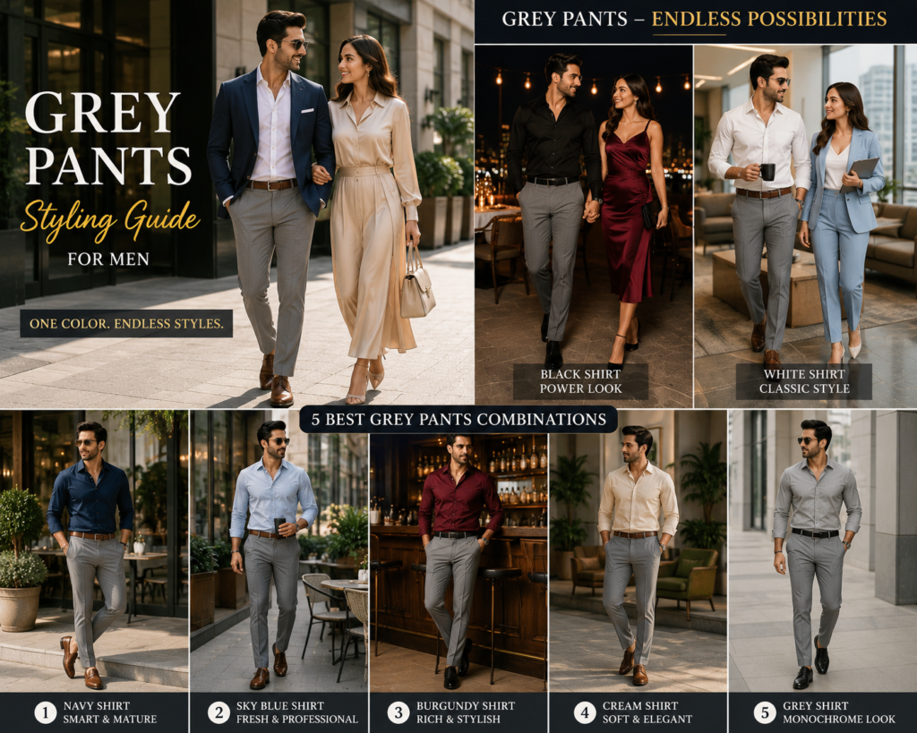Grey Pants Casual Outfit Ideas 