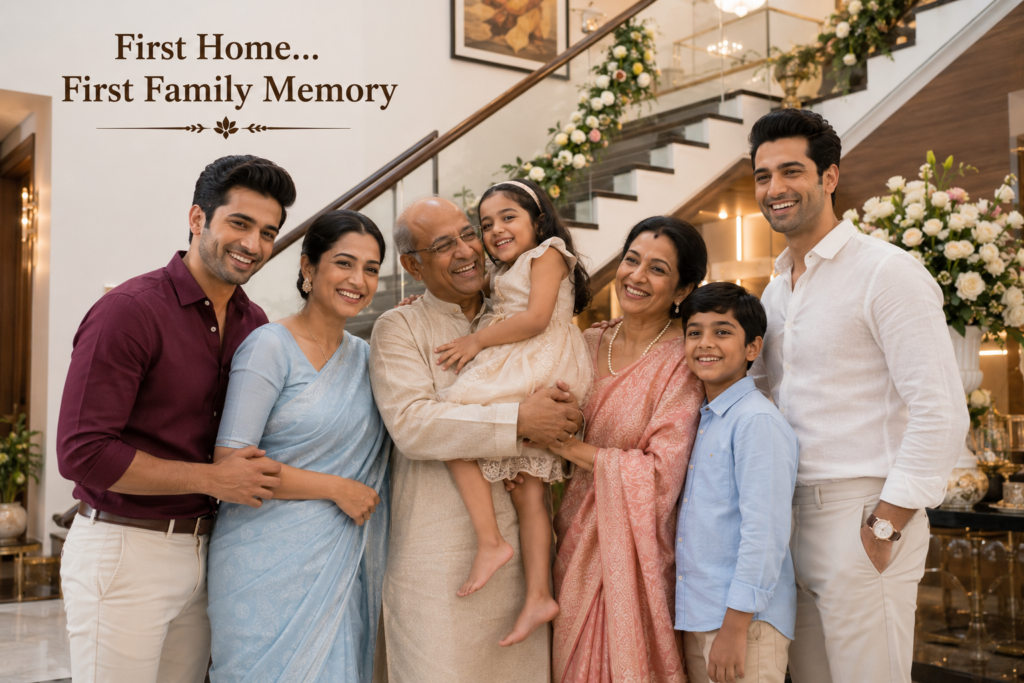 Family Ke Sath Griha Pravesh Photos Ke Liye Color Coordination Tips