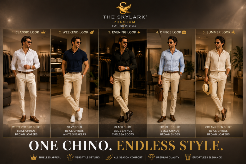 How to Style Beige Chinos