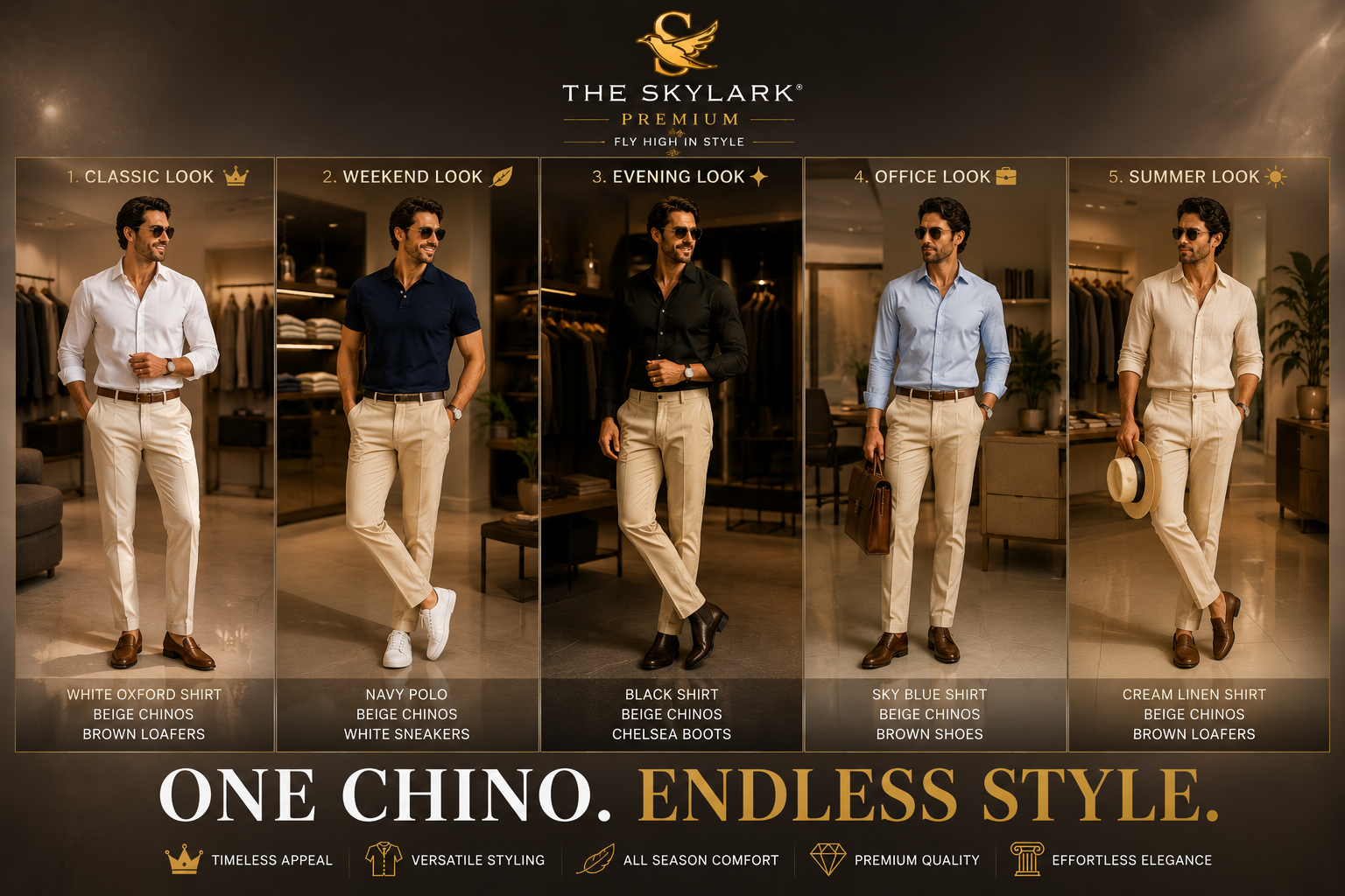How to Style Beige Chinos