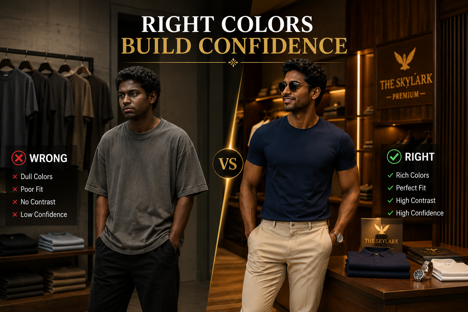 Which T-shirt color is best for dark skin men