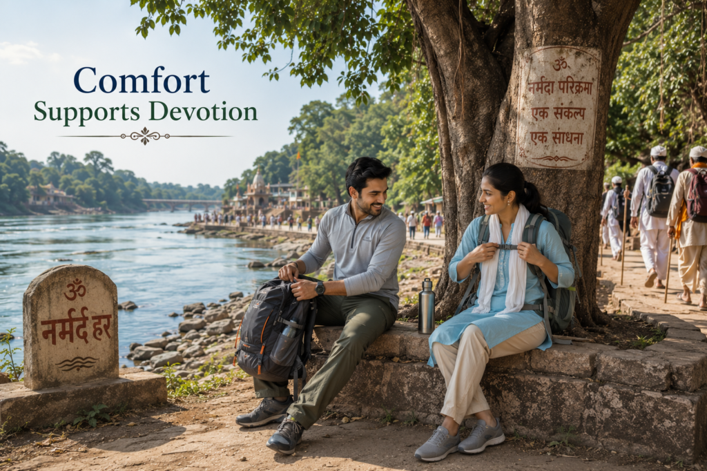 Couple Narmada Parikrama Outfit