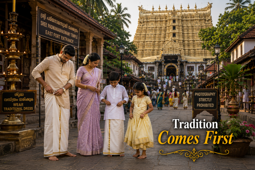 Padmanabhaswamy Temple me men kya pehen sakte hain