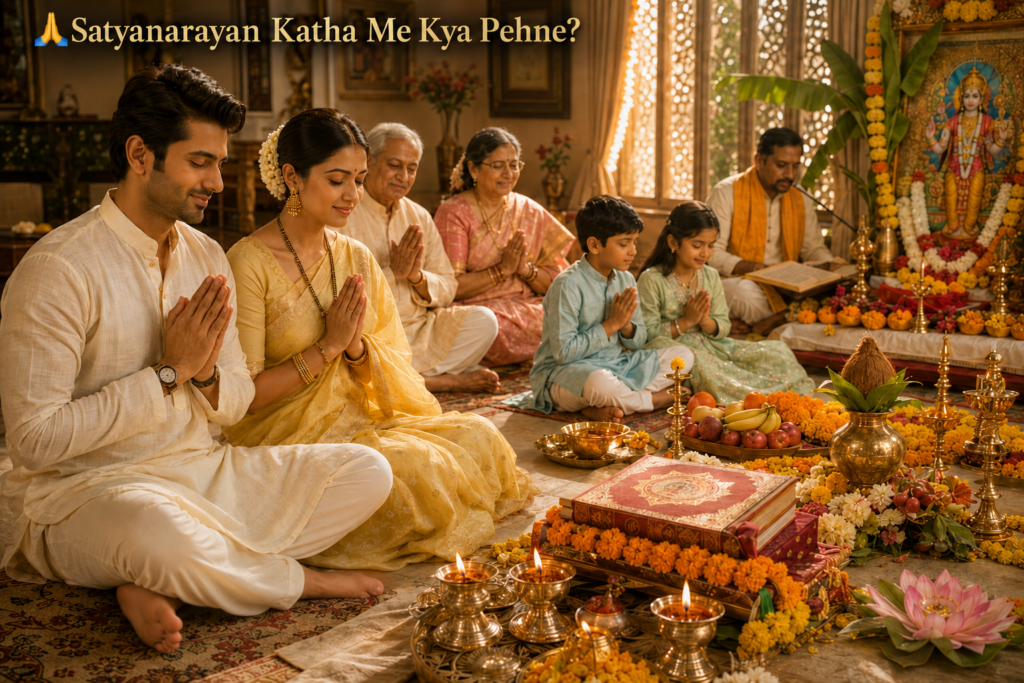 Satyanarayan Katha Me Kya Pehne