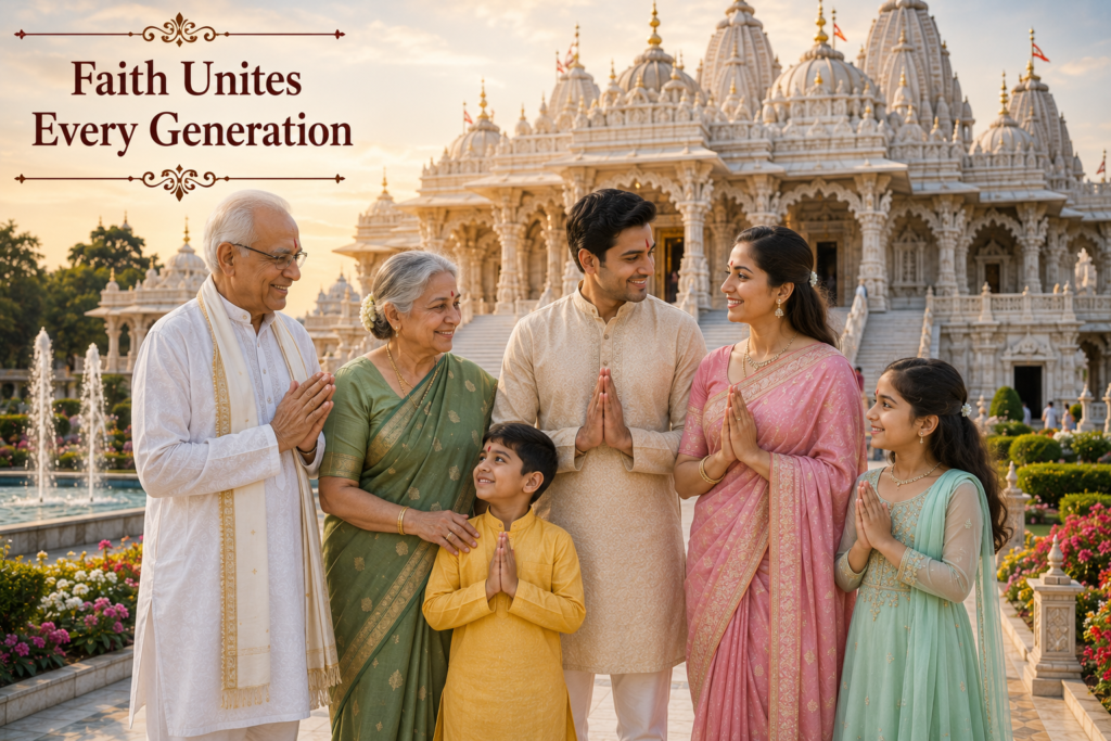 Family Outfit for Swaminarayan Temple