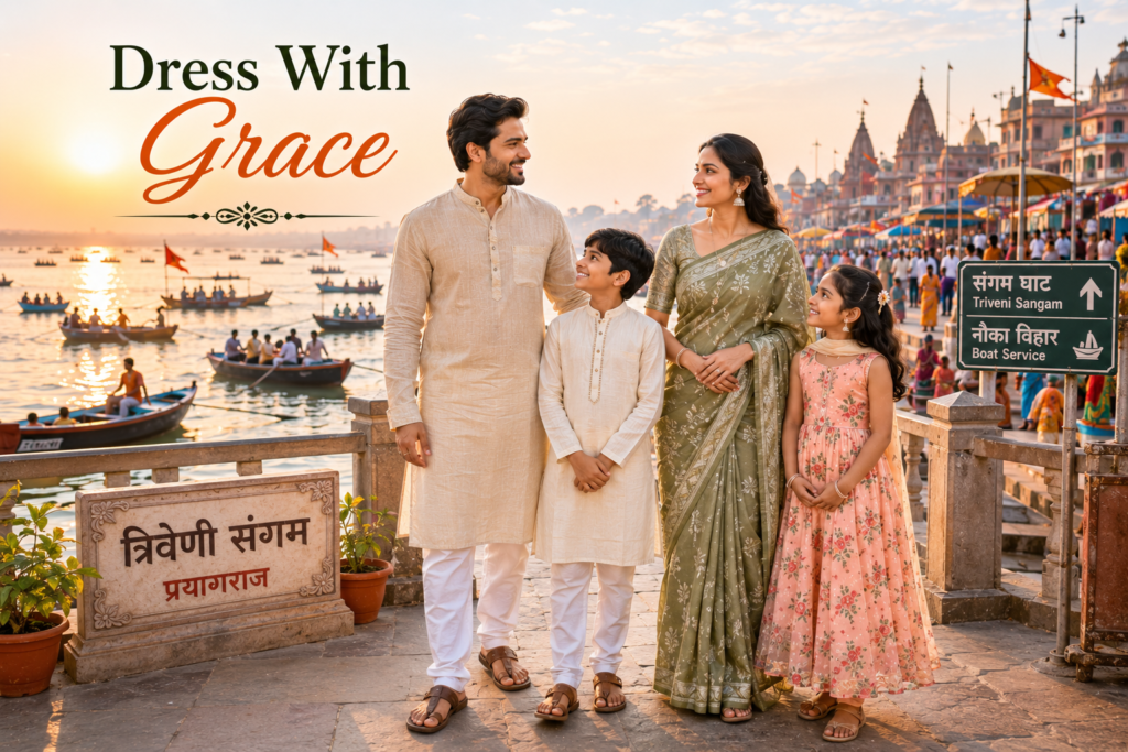 Family Ke Sath Triveni Sangam Jane Ke Liye Kya Pehne