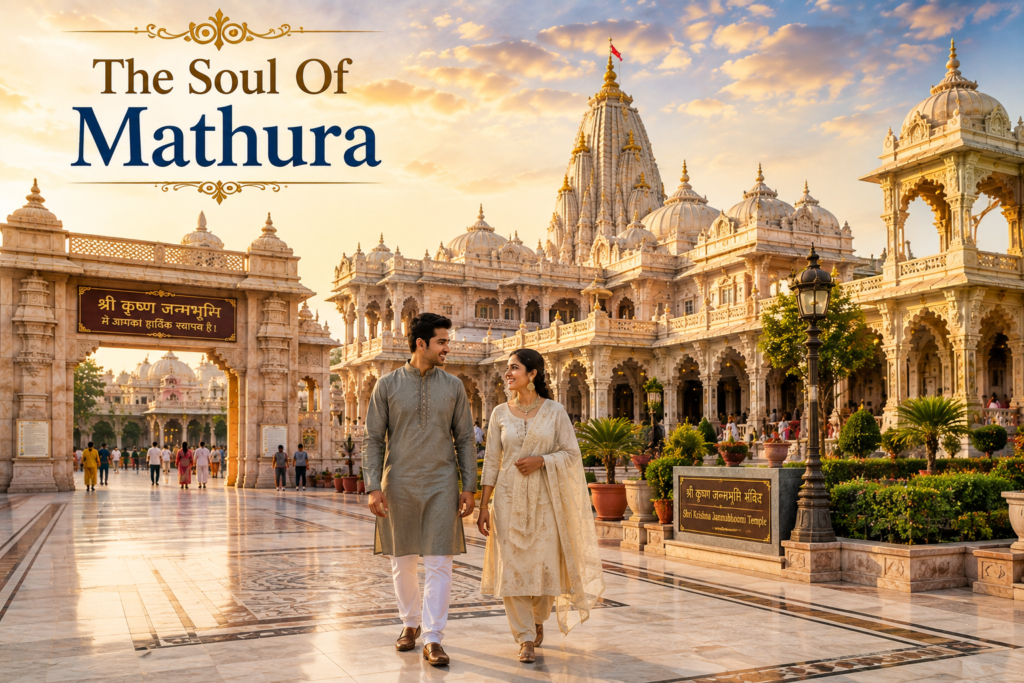 Couple Outfit For Shri Krishna Janmabhoomi Yatra