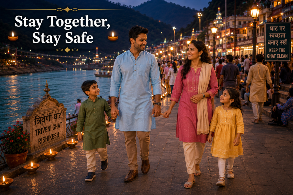 Family Ke Saath Triveni Ghat Aarti Outfit