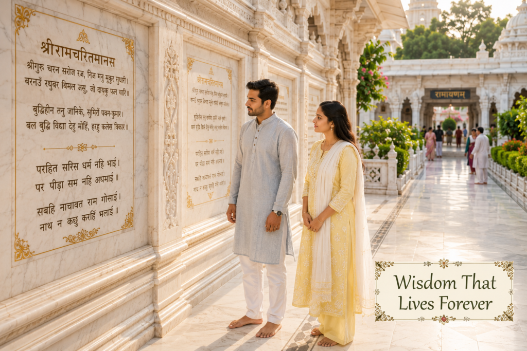 Couple Outfit Ideas For Tulsi Manas Mandir