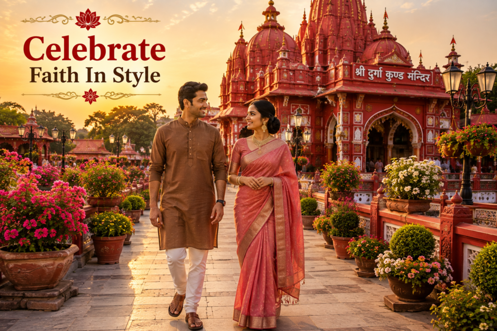 Couple Outfit Ideas For Durga Kund Temple